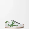 Ballet Runner 2.0 in nylon and calfskin White/Grass Green/Dark Orang