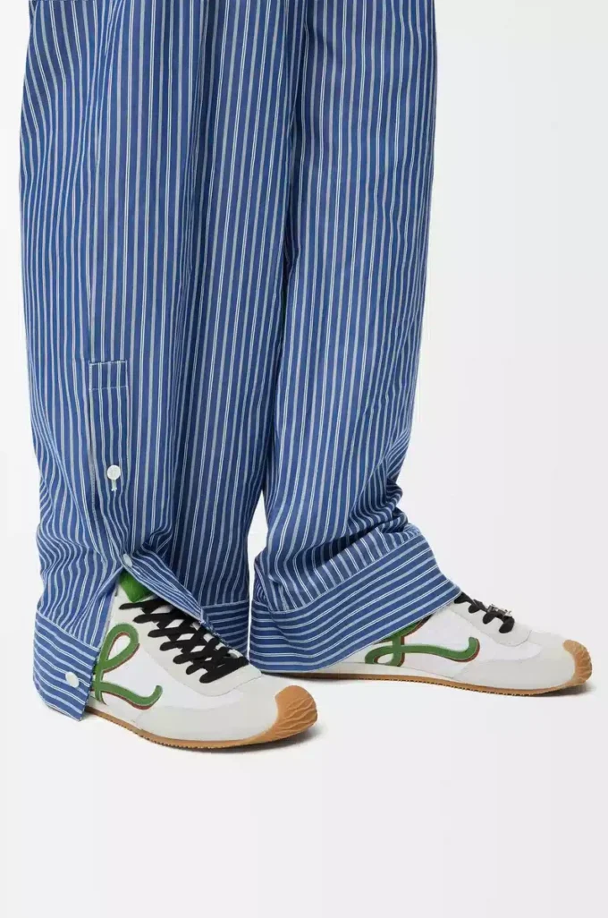 Ballet Runner 2.0 in nylon and calfskin White/Grass Green/Dark Orang