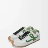 Ballet Runner 2.0 in nylon and calfskin White/Grass Green/Dark Orang