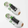 Ballet Runner 2.0 in nylon and calfskin White/Grass Green/Dark Orang