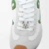Ballet Runner 2.0 in nylon and calfskin White/Grass Green/Dark Orang