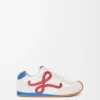 Ballet Runner 2.0 in nylon and calfskin White/Red/Blue