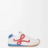 Ballet Runner 2.0 in nylon and calfskin White/Red/Blue