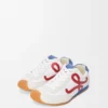 Ballet Runner 2.0 in nylon and calfskin White/Red/Blue
