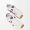Ballet Runner 2.0 in nylon and calfskin White/Red/Blue