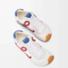 Ballet Runner 2.0 in nylon and calfskin White/Red/Blue
