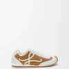 Ballet Runner 2.0 in suede and shearling Tan/White