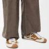 Ballet Runner 2.0 in suede and shearling Tan/White