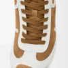 Ballet Runner 2.0 in suede and shearling Tan/White