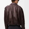 Balloon biker jacket in nappa lambskin Dark Brown