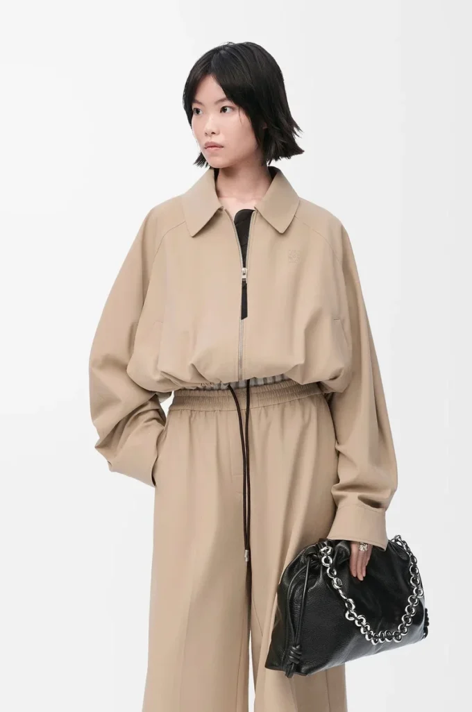 Balloon jacket in cotton Beige