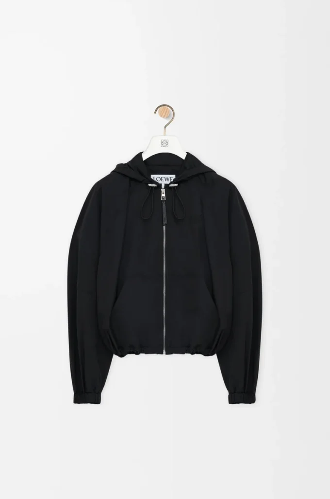Balloon jacket in cupro blend Black