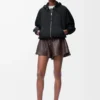 Balloon jacket in cupro blend Black