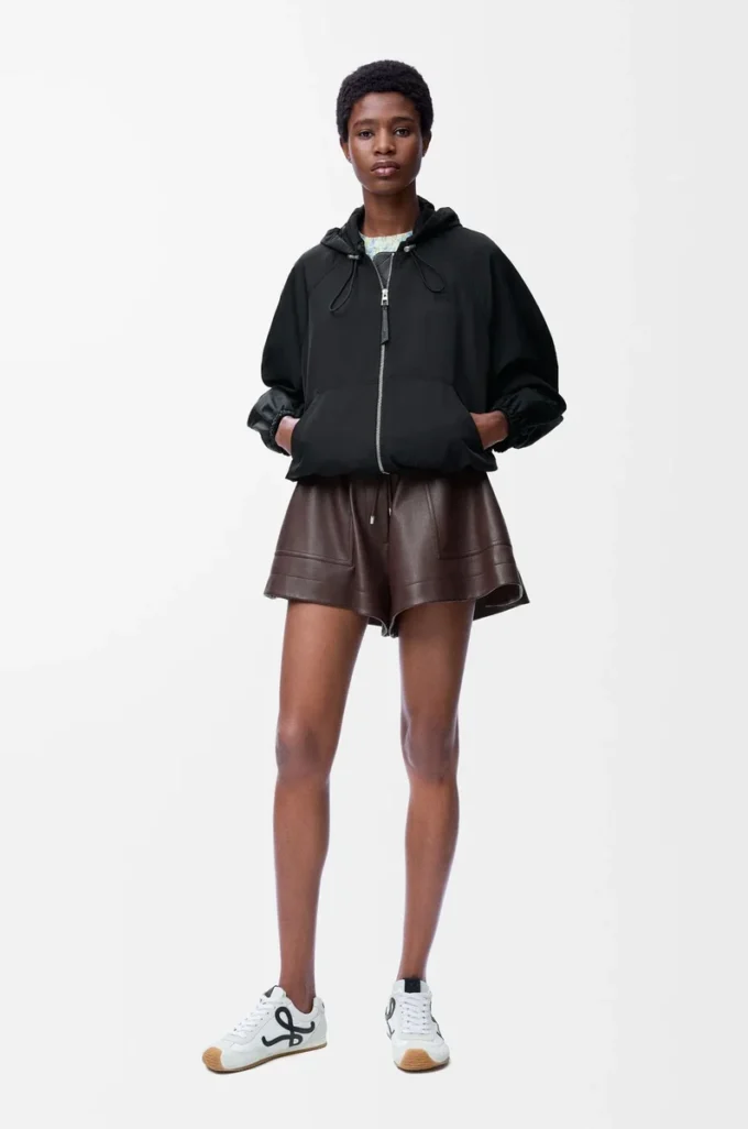 Balloon jacket in cupro blend Black