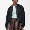 Balloon jacket in cupro blend Black