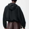Balloon jacket in cupro blend Black
