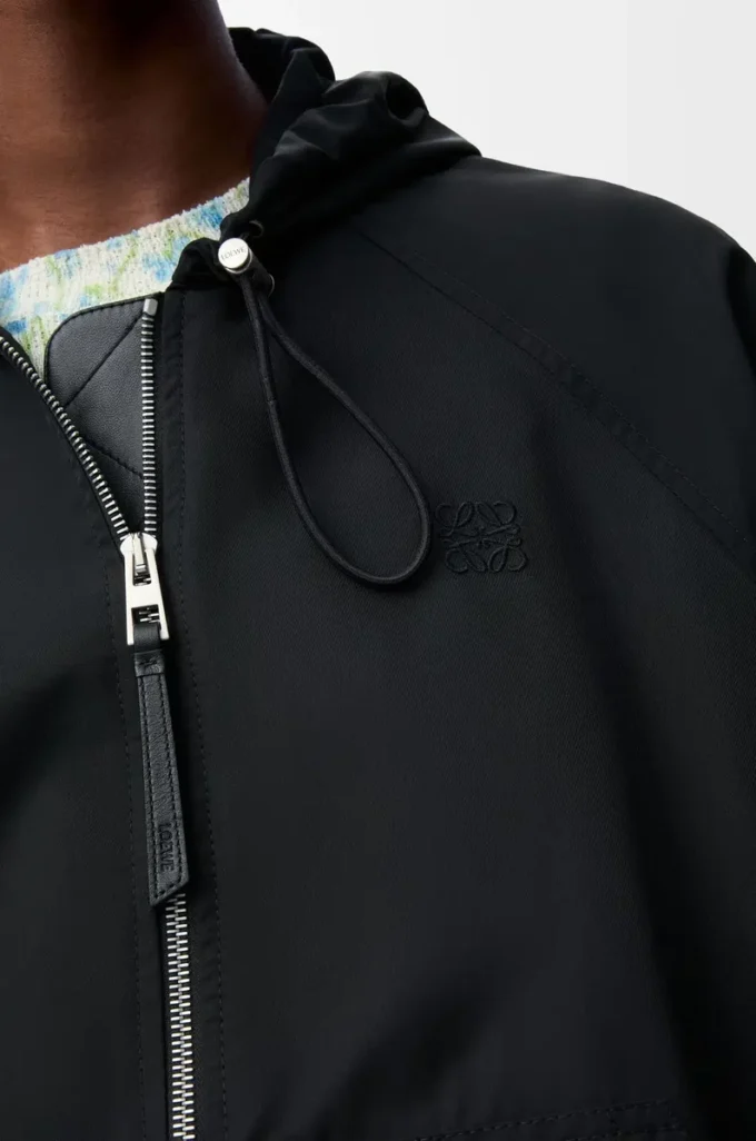 Balloon jacket in cupro blend Black