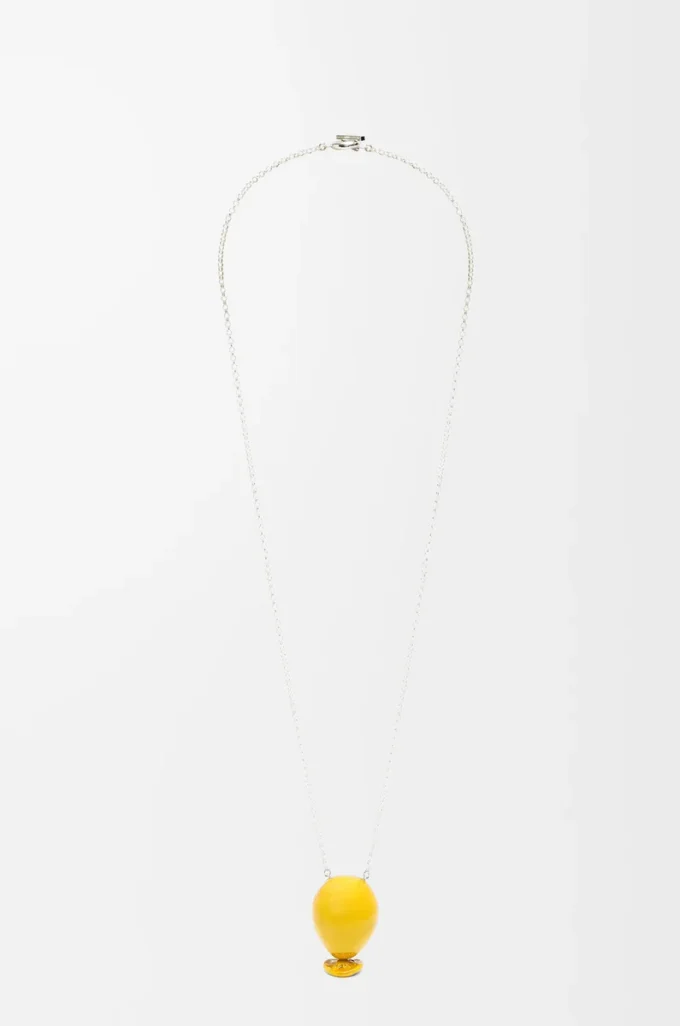 Balloon pendant in sterling silver and enamel Yellow