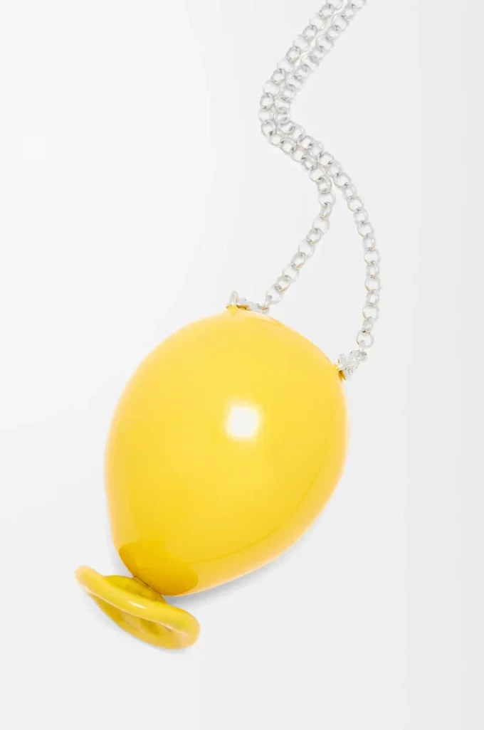 Balloon pendant in sterling silver and enamel Yellow