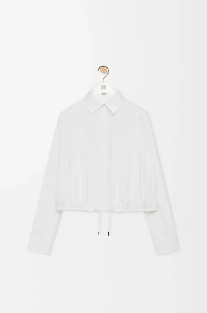 Balloon shirt in silk White Balloon shirt in silk White