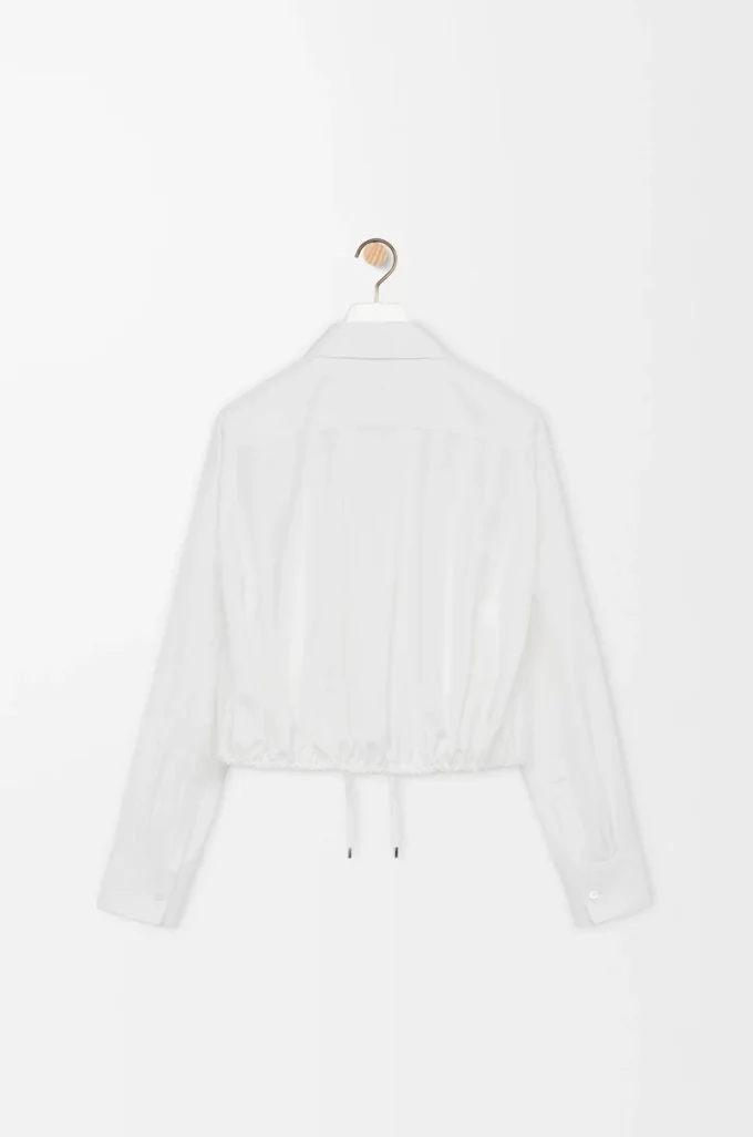 Balloon shirt in silk White Balloon shirt in silk White