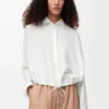Balloon shirt in silk White Balloon shirt in silk White