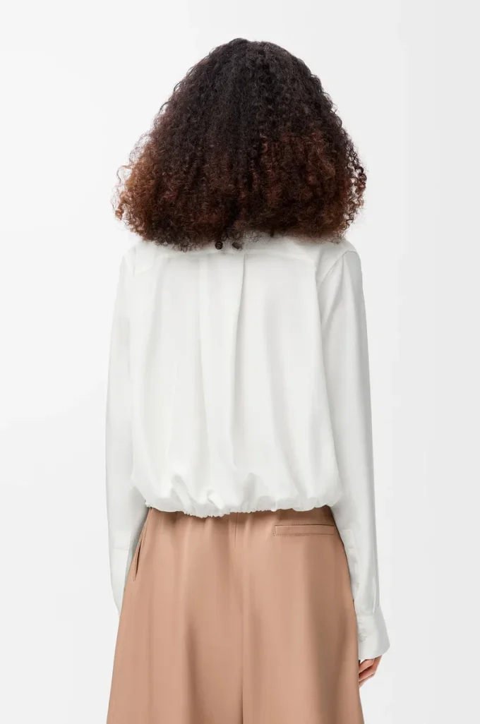 Balloon shirt in silk White Balloon shirt in silk White