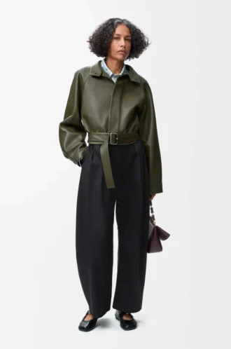 Barrel trousers in cotton and silk Black