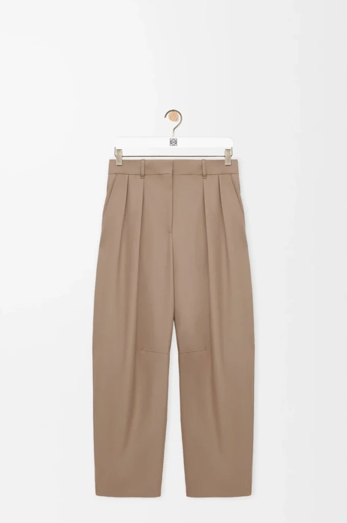 Barrel trousers in wool Sand Barrel trousers in wool Sand