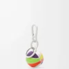 Basketball charm in calfskin and metal Multicolor