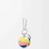 Basketball charm in calfskin and metal Multicolor