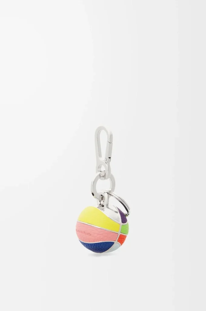 Basketball charm in calfskin and metal Multicolor