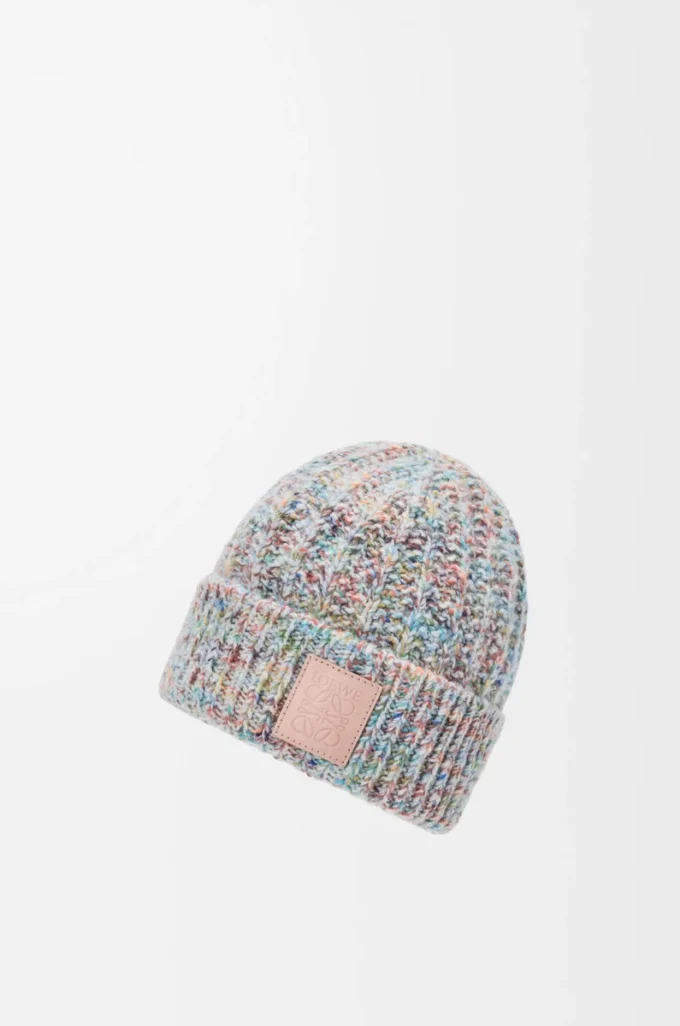 Beanie in wool and cashmere blend Multicolor