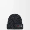 Beanie in wool, silk and alpaca blend Black Melange