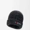 Beanie in wool, silk and alpaca blend Black Melange