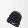 Beanie in wool, silk and alpaca blend Black Melange