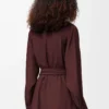 Belted blouse in silk Burgundy Belted blouse in silk Burgundy