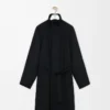 Belted coat in wool and cashmere Black