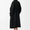 Belted coat in wool and cashmere Black