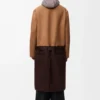Belted coat in wool Camel/Brown
