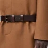 Belted coat in wool Camel/Brown