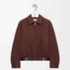 Belted jacket in cotton and silk Coffee