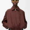 Belted jacket in cotton and silk Coffee