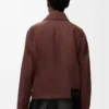 Belted jacket in cotton and silk Coffee