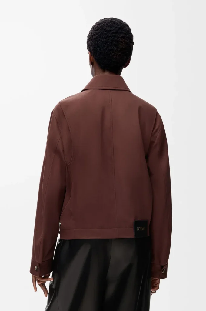 Belted jacket in cotton and silk Coffee