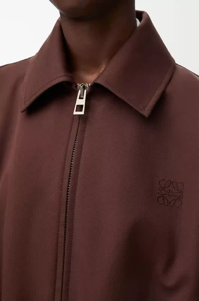 Belted jacket in cotton and silk Coffee