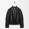 Belted jacket in nappa lambskin Black