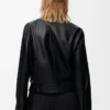 Belted jacket in nappa lambskin Black