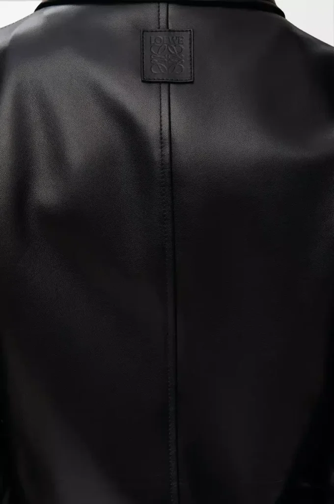 Belted jacket in nappa lambskin Black