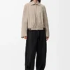 Belted jacket in suede goatskin Dark Beige